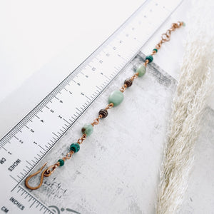 TN Green Chrysoprase & Malachite Copper Bracelet (Adjustable)