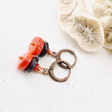 Load image into Gallery viewer, TN Coral &amp; Garnet Earrings (Copper)