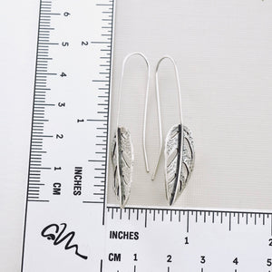 BG - Long Monstera Earrings (Sterling Silver)