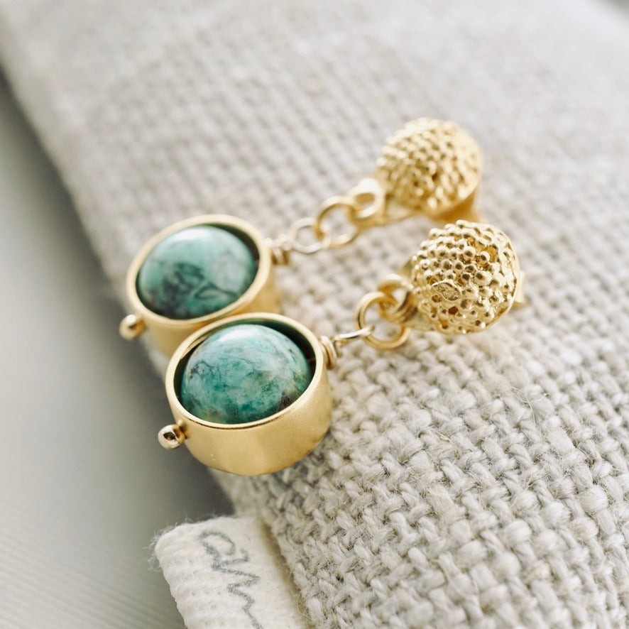 Petite Poppy Post Turquoise Earrings