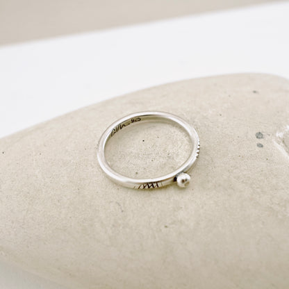 Stacking Ring Single Silver Granule