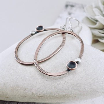 Copper Pod Loop Earrings
