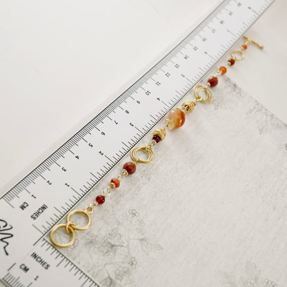 Carnelian & Gold Bauble Bracelet