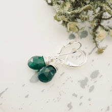 Load image into Gallery viewer, TN Green Onyx Petite Drop Earrings (SS)