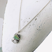 Load image into Gallery viewer, AM - Green Turquoise Leaf Pendant Necklace (SS)