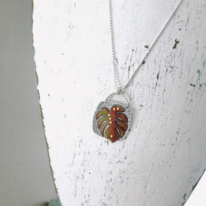 RH - Monstera Square Pendant (Pumpkin & Red)