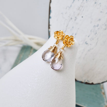 Petite Ametrine Flower Post Earrings