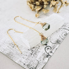 Load image into Gallery viewer, TN Green Amethyst U-Threader Earrings (GF)