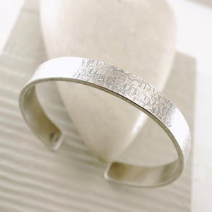 Stackable - Bark Textured X-Wide Cuff Bracelet 10x2 (SS) - MEDIUM