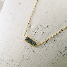 Load image into Gallery viewer, TN Emerald Petite Bar Necklace (Gold-filled)