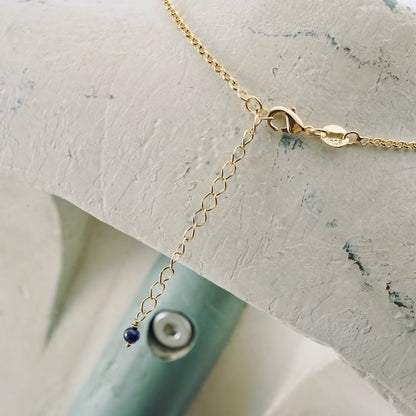 Frosty Blue Chalcedony & Lapis Pendant