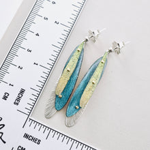 Load image into Gallery viewer, RH - Lime &amp; Teal Dragonfly Earrings (SS posts)