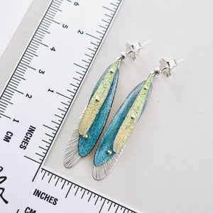 RH - Lime & Teal Dragonfly Earrings (SS posts)