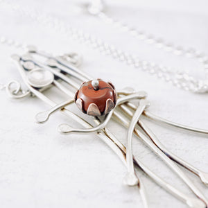 AM - Whimsical Trellis Red Jasper Garden Necklace (Sterling)
