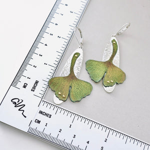 RH - Gingko Oval Drop Earrings (Olive & Umber)