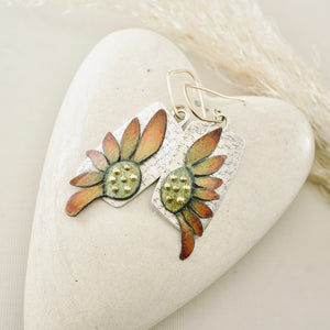 RH - Terracotta & Sage Coneflower Earrings (SS-GF) CUSTOM ORDER