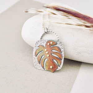 RH - Monstera Square Pendant (Pumpkin & Red)