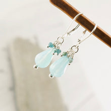 Load image into Gallery viewer, TN Blue Chalcedony Petite Cluster Earrings (SS)