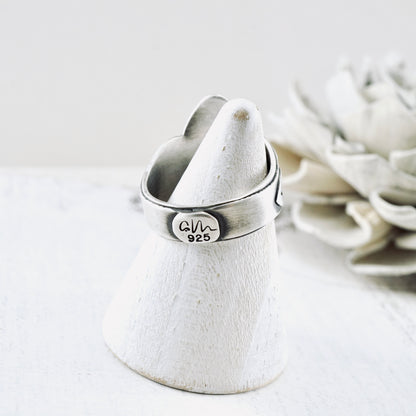 Silver & Gold Pod Saddle Ring (Size: 7.5)
