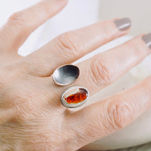 Load image into Gallery viewer, River Songs - Mexican Fire Opal &amp; Copper Ring (size 8)