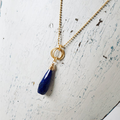 Long Drop Lapis Bauble Pendant