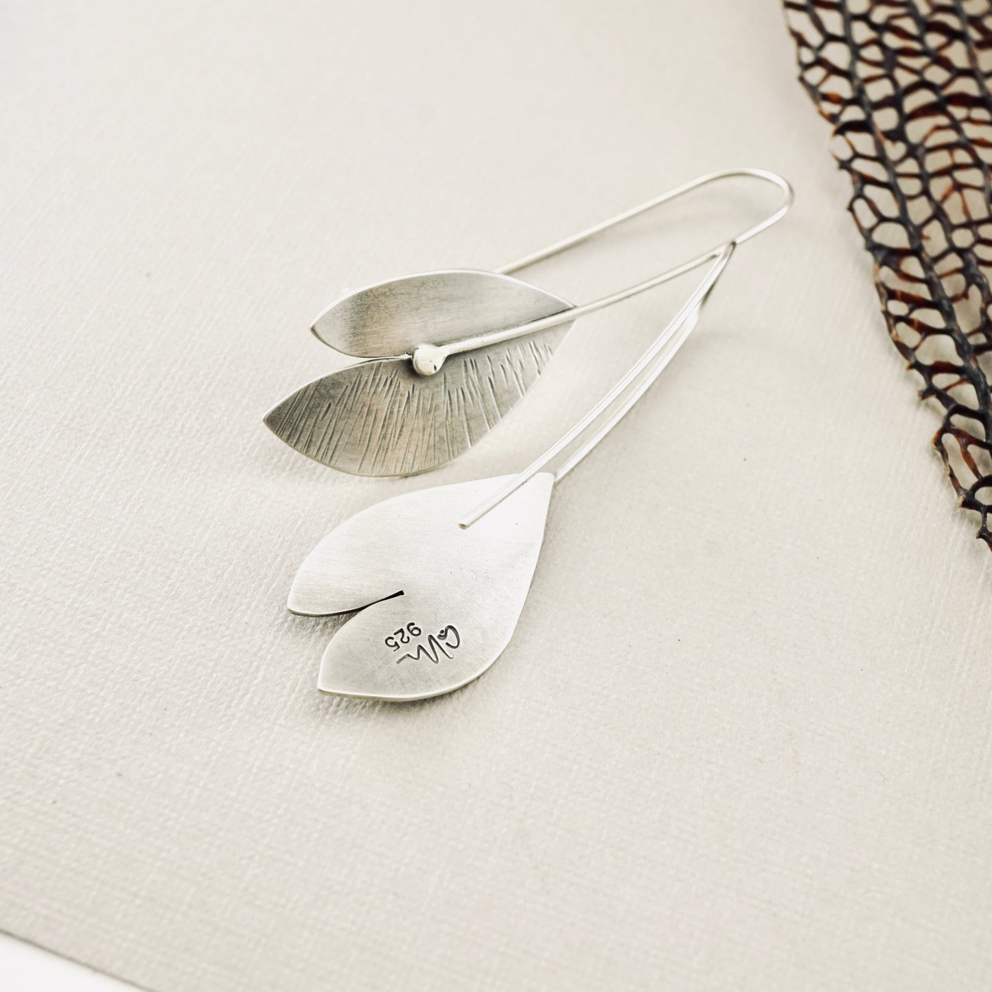 Peace Lily Textured Earrings
