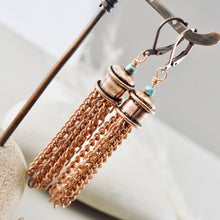 Load image into Gallery viewer, TN Boho Shoulder Duster Tassel Earrings (Copper)