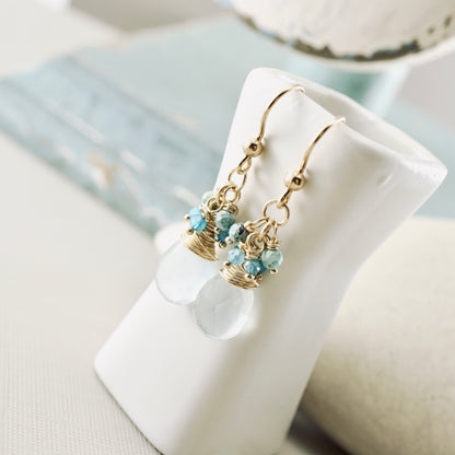 Blue Chalcedony & Apatite Earrings