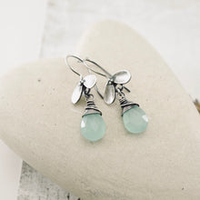 Load image into Gallery viewer, TN Ladybug Green Chalcedony Earrings (SS)