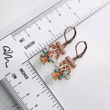 Load image into Gallery viewer, TN Petite Aquamarine Chandelier Earrings (Copper)