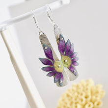 Load image into Gallery viewer, RH - Wildflower Tapered Drop Earrings (Mulberry &amp; Gold)