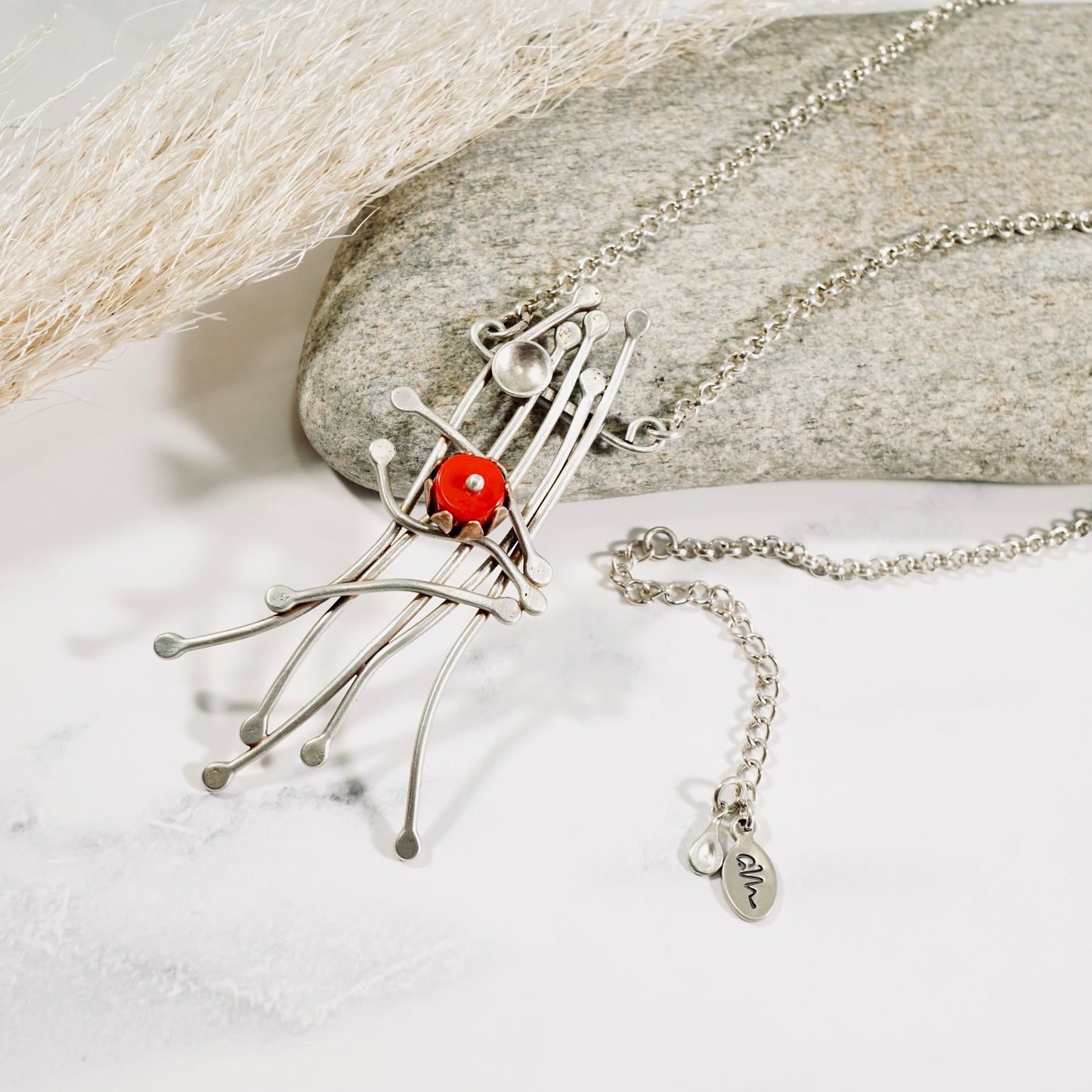 Whimsical Trellis Coral Necklace
