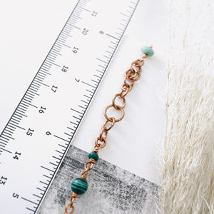 TN Green Chrysoprase & Malachite Copper Bracelet (Adjustable)