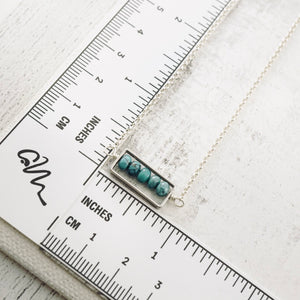 TN Turquoise Petite Bar Necklace (Sterling Silver)
