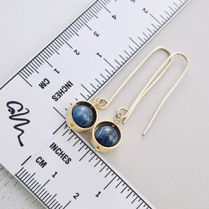 TN Blue Kyanite Globe Earrings (Gold-filled)