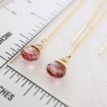 Load image into Gallery viewer, TN Pink Mystic Quartz U-Threader Chain Earrings (GF)