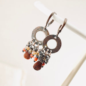 TN Mexican Fire Opal Petite Chandelier Earrings (Copper)