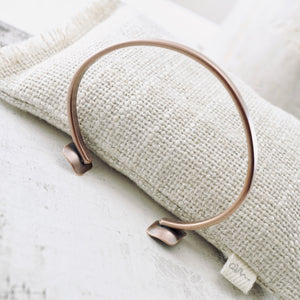 Stackable - Copper Blossom Reverse Cuff Bracelet - MEDIUM