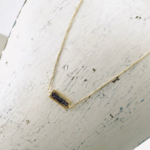 TN Iolite Petite Bar Necklace (Gold-filled)