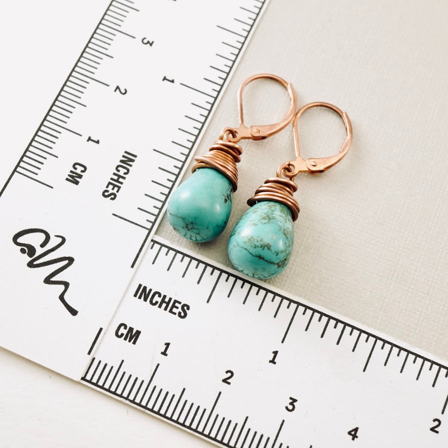 Natural Turquoise Drop Earrings