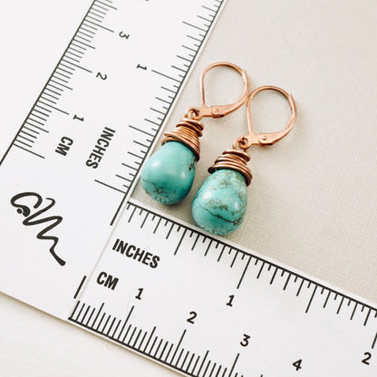 Natural Turquoise Drop Earrings