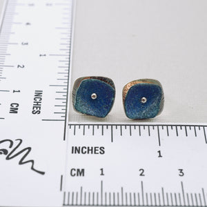 RH - Retro Double Square Stud Earrings (Denim Blue)