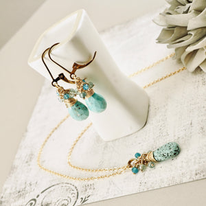 TN Natural Turquoise Faceted Drop Earrings (GF)