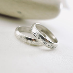 Stackable - Half Round Textured Ring (Sterling)