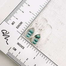 Load image into Gallery viewer, TN Turquoise Trio Teardrop Earrings (Sterling)