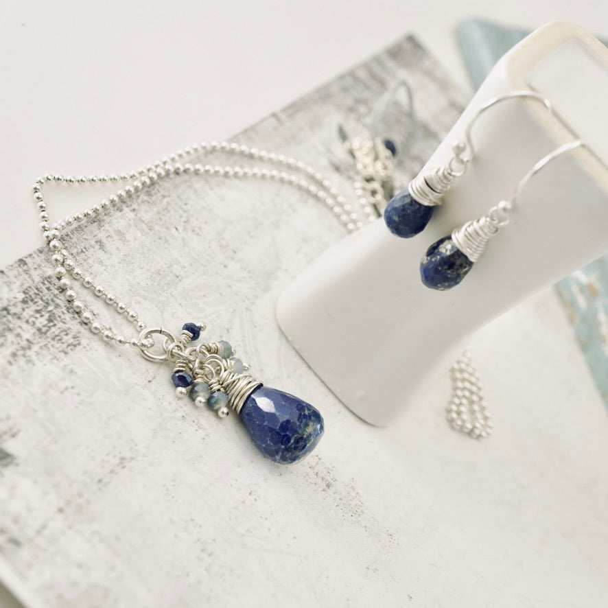 Lapis Drop Earrings - French Ear wire