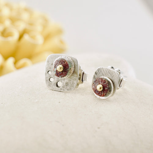 RH - Scarlet Bloom Stud Earrings (SS posts) CUSTOM ORDER