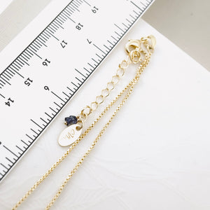 TN Iolite Petite Bar Necklace (Gold-filled)