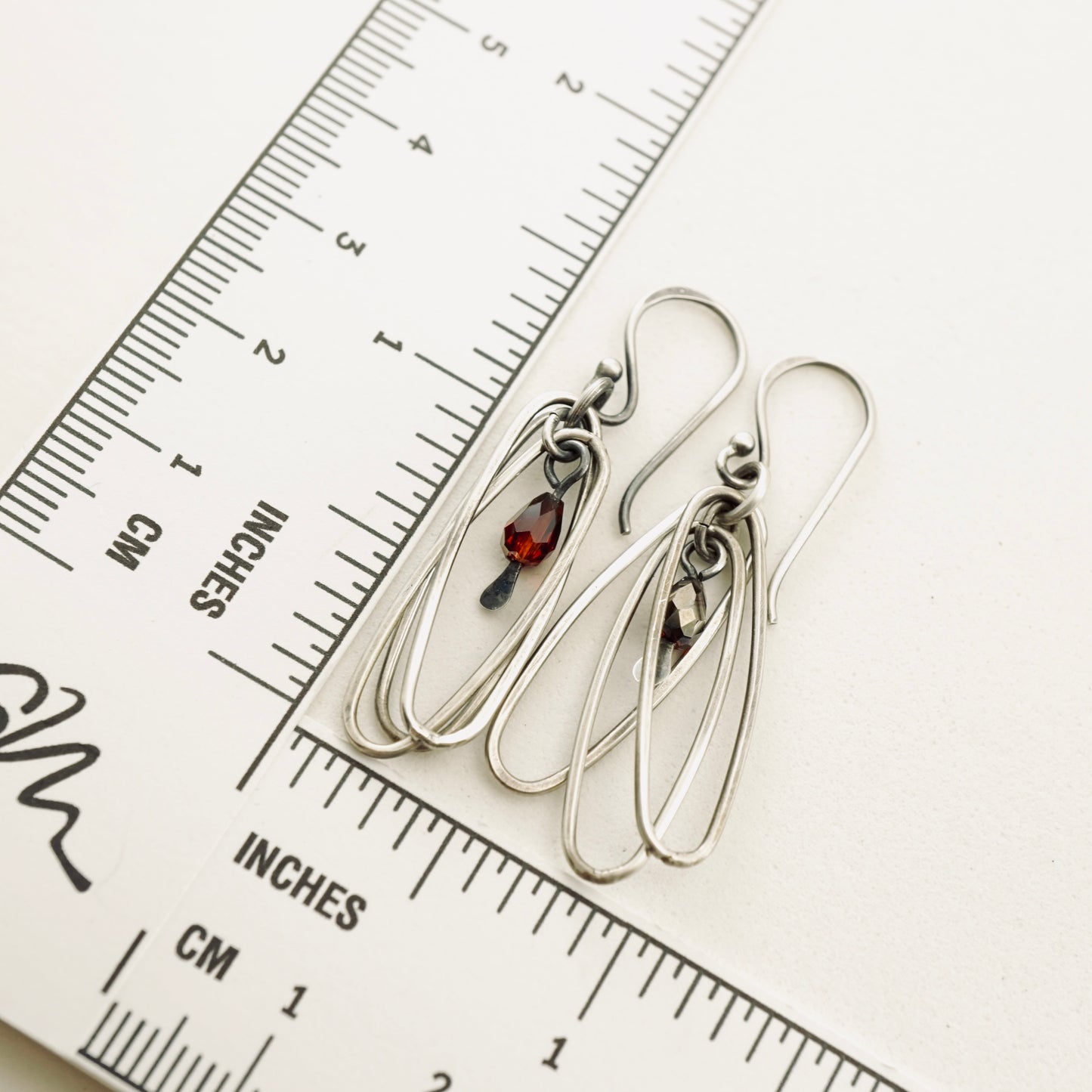 Oval Hoops Trio Crystal Earrings