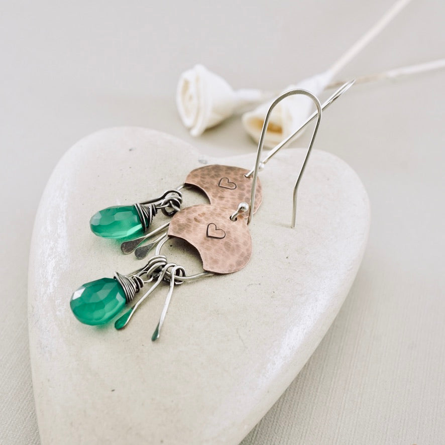 Green Onyx Happy Pod Earrings